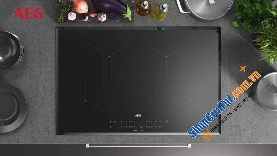 Bếp từ 4 vùng nấu AEG IKB84431FB - công nghệ MaxiSense độc quyền giúp bếp sử dụng được với mọi kích thước nồi chảo - Made in Germany