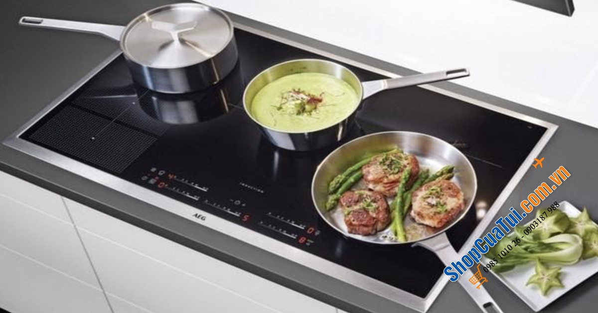 Bếp từ 4 vùng nấu AEG IKB84431FB - công nghệ MaxiSense độc quyền giúp bếp sử dụng được với mọi kích thước nồi chảo - Made in Germany