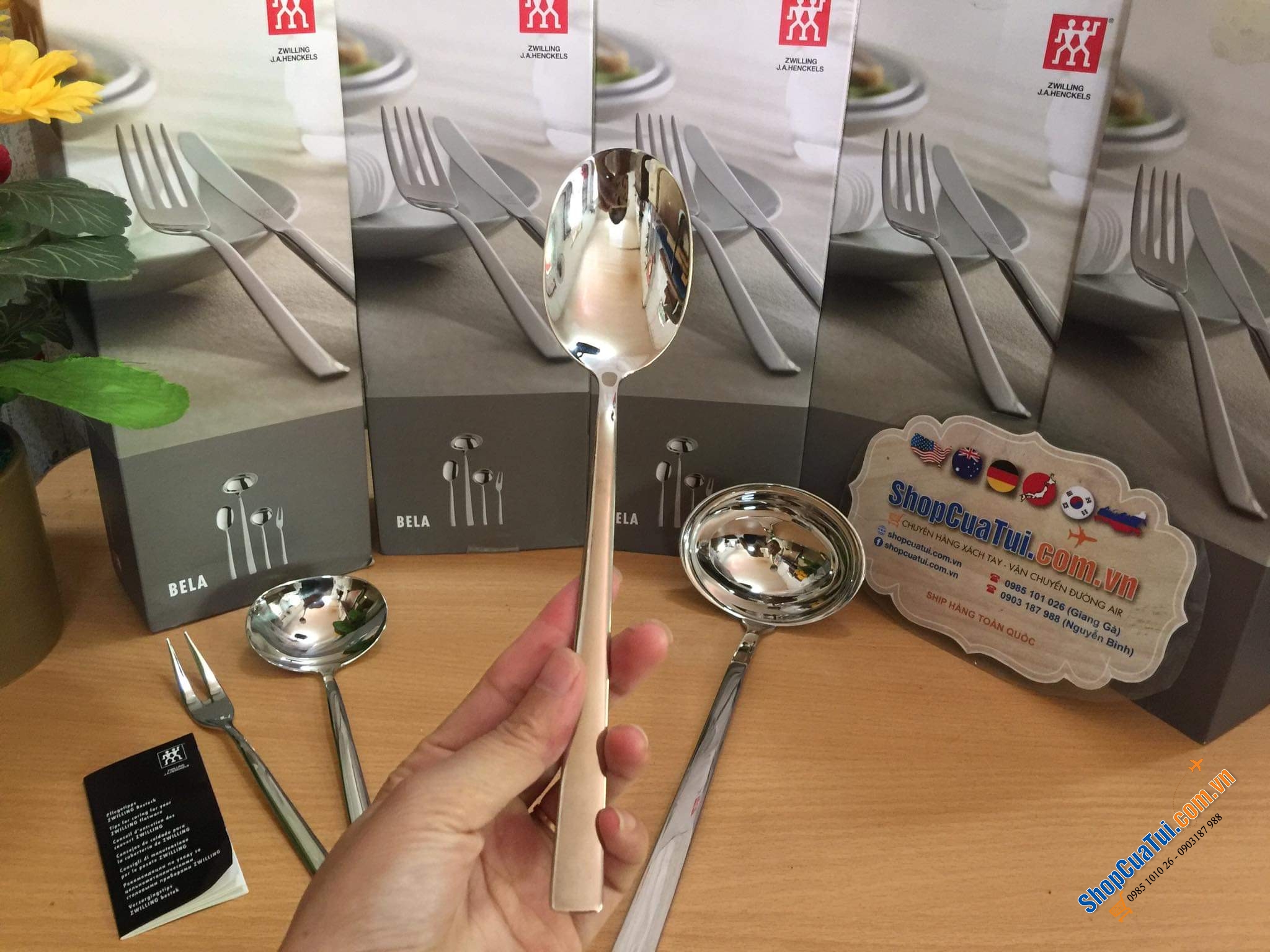 TRỌN BỘ MUÔI THÌA XIÊN ZWILLING BELA 4 MÓN - Chất liệu inox sáng bóng, bền mãi với thời gian