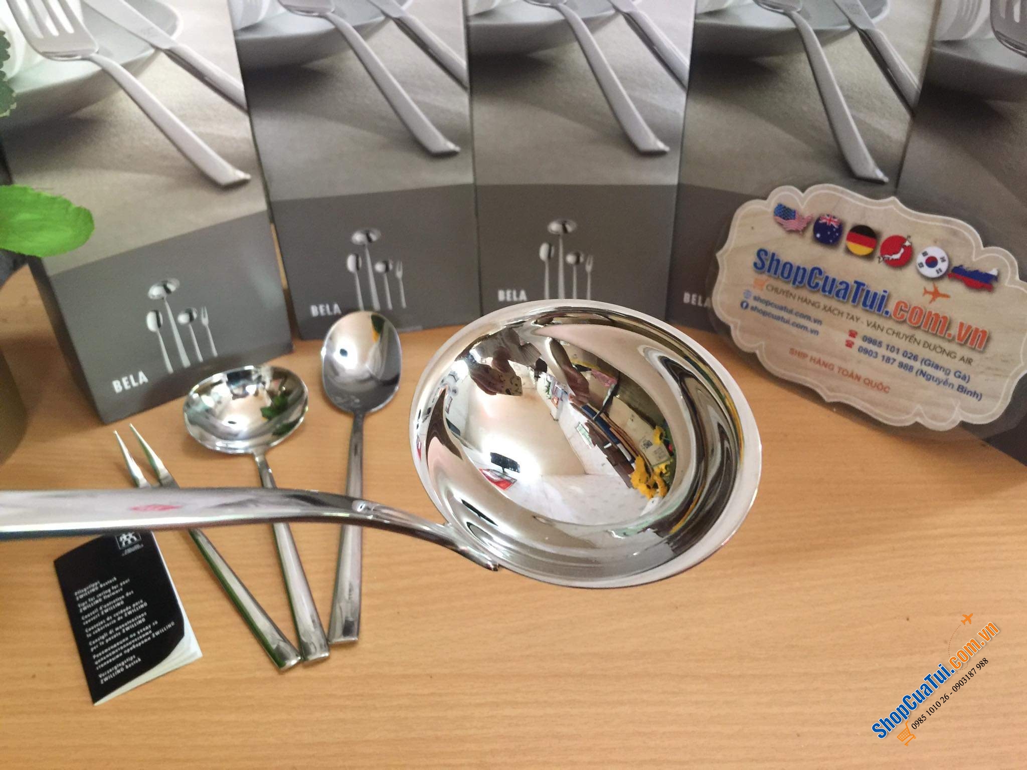 TRỌN BỘ MUÔI THÌA XIÊN ZWILLING BELA 4 MÓN - Chất liệu inox sáng bóng, bền mãi với thời gian