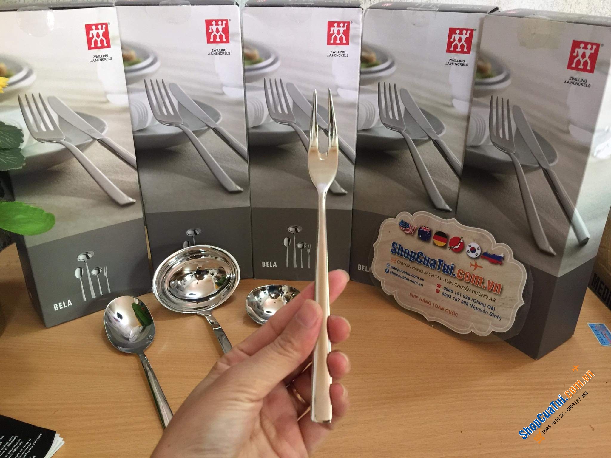 TRỌN BỘ MUÔI THÌA XIÊN ZWILLING BELA 4 MÓN - Chất liệu inox sáng bóng, bền mãi với thời gian