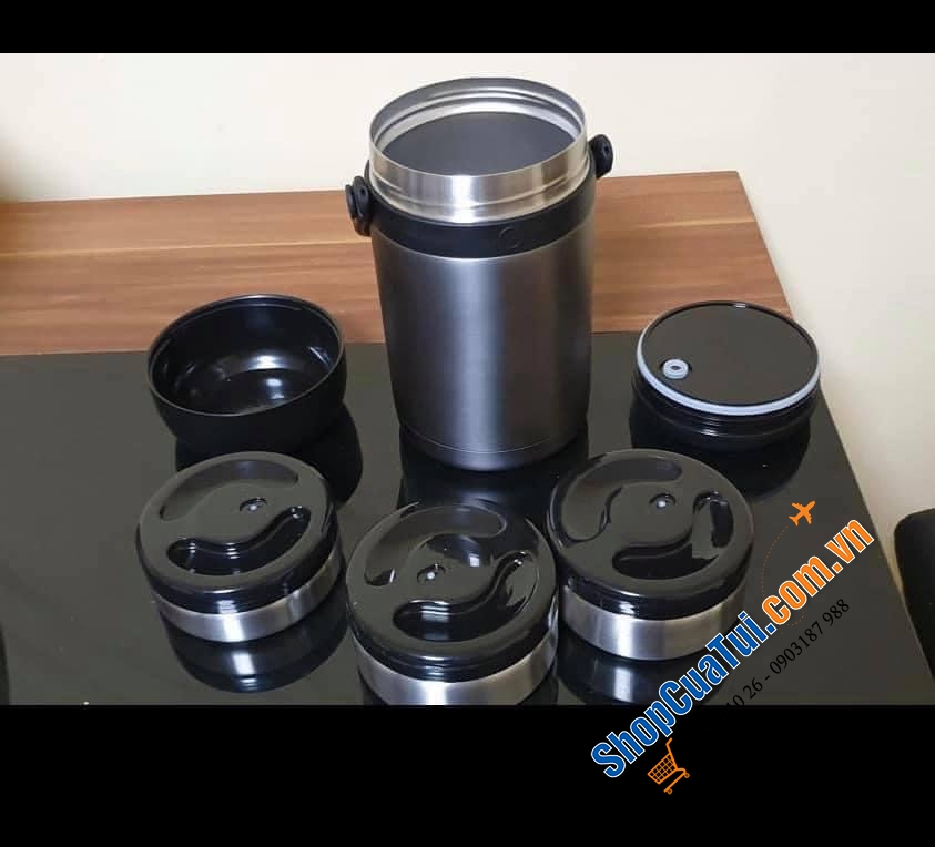 Hộp cơm giữ nhiệt 3 tầng lồng inox 1.8L KAAVE.