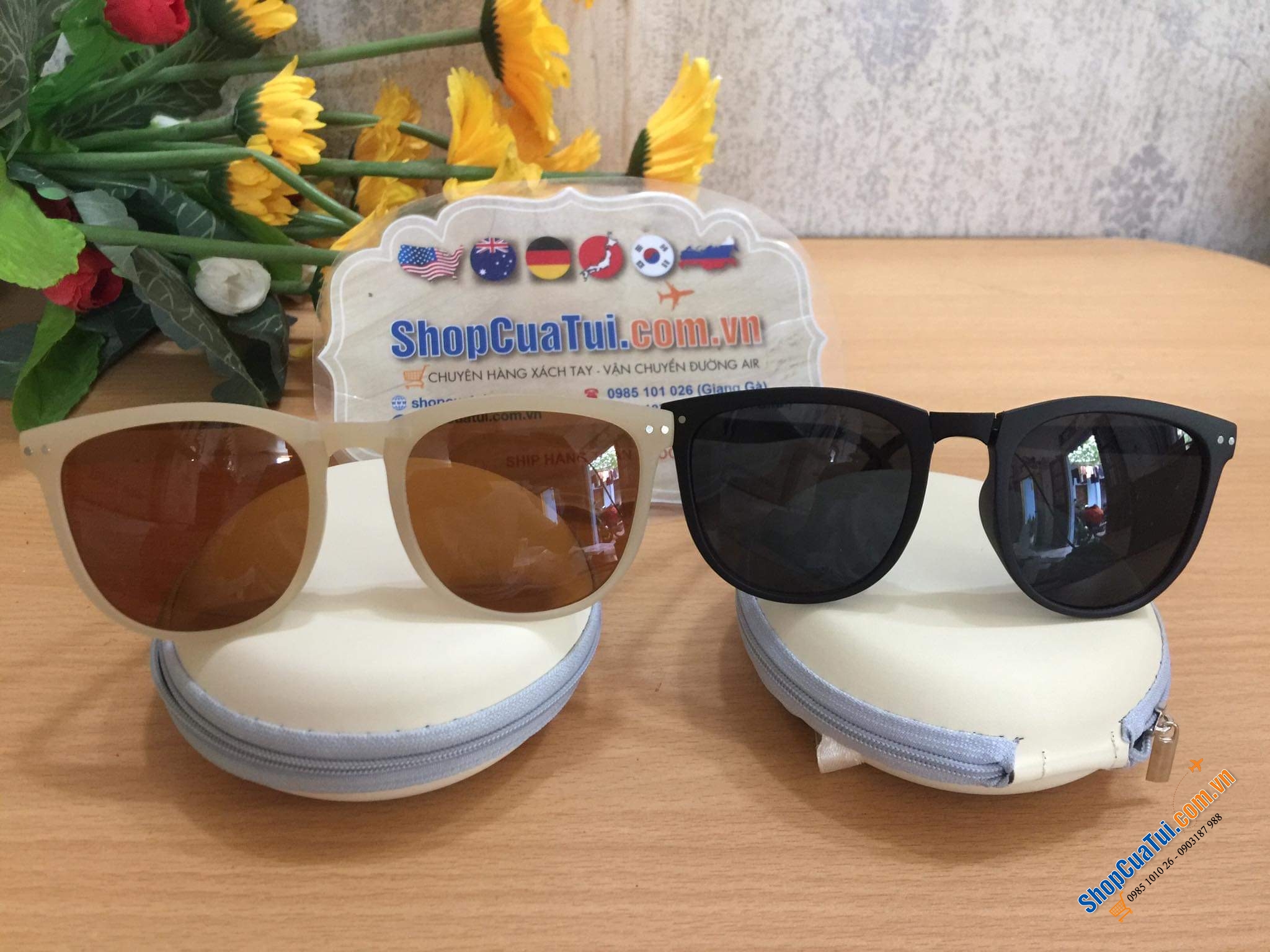 Set 2 kính gấp trong 1 hộp đựng siêu xinh xắn Shein chống tia UV  - Kính gấp gọn lại đc rất gọn & tiện lợi