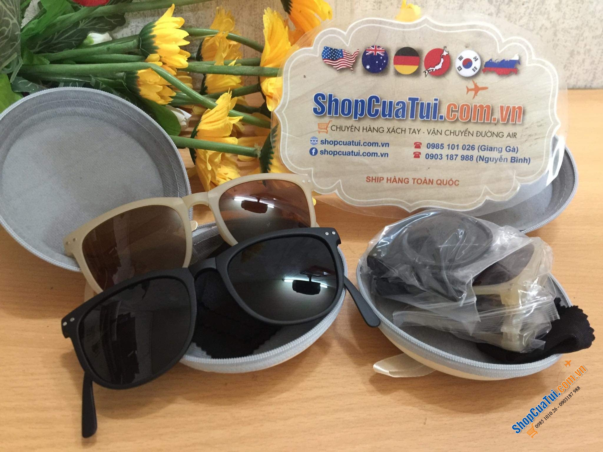 Set 2 kính gấp trong 1 hộp đựng siêu xinh xắn Shein chống tia UV  - Kính gấp gọn lại đc rất gọn & tiện lợi