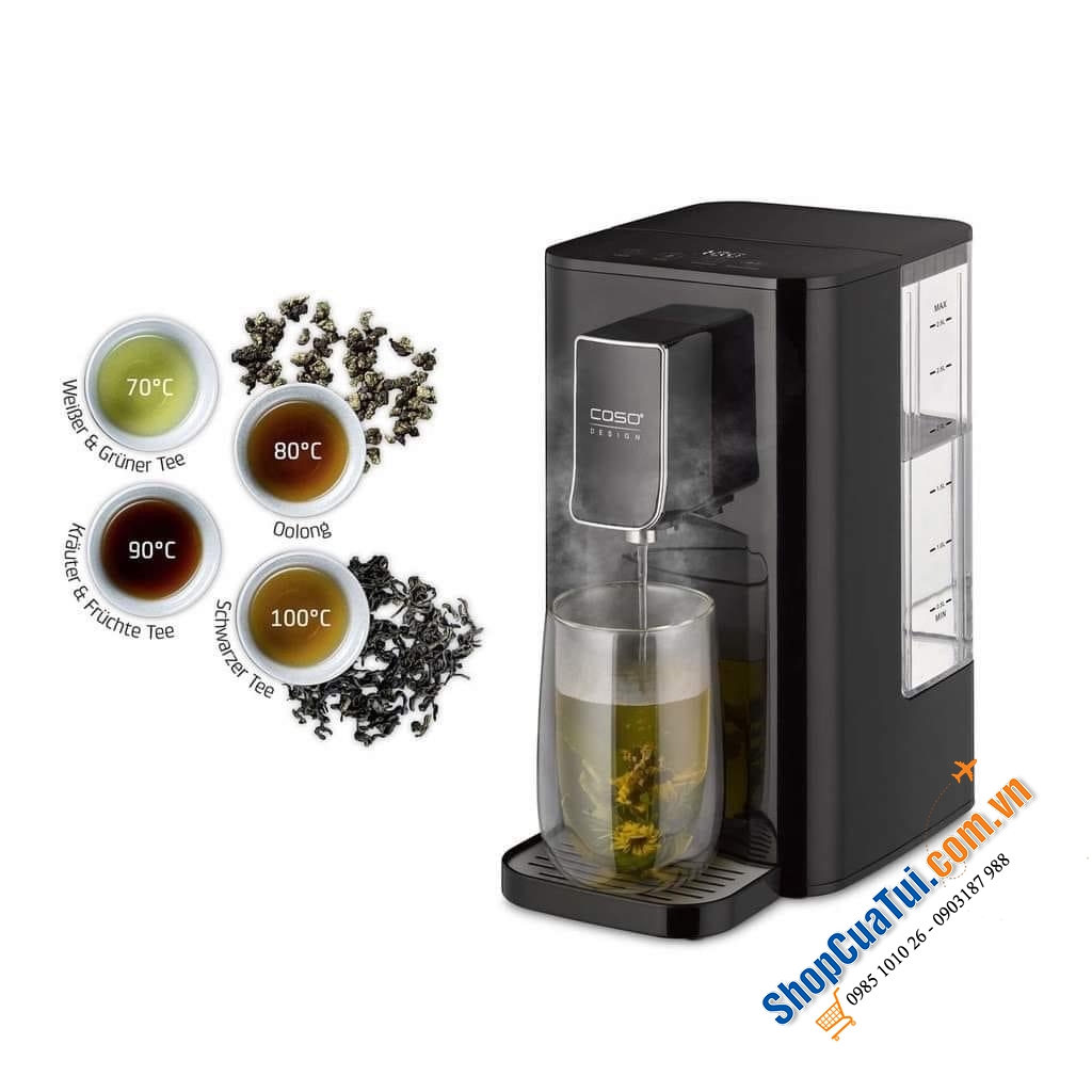 Bình Thuỷ Điện Caso HW 550 - kiểu dáng thời trang, phù hợp với không gian những ngôi nhà hiện đại - dung tích 2,9 Lít, với 8 mức nhiệt độ (Hw550)