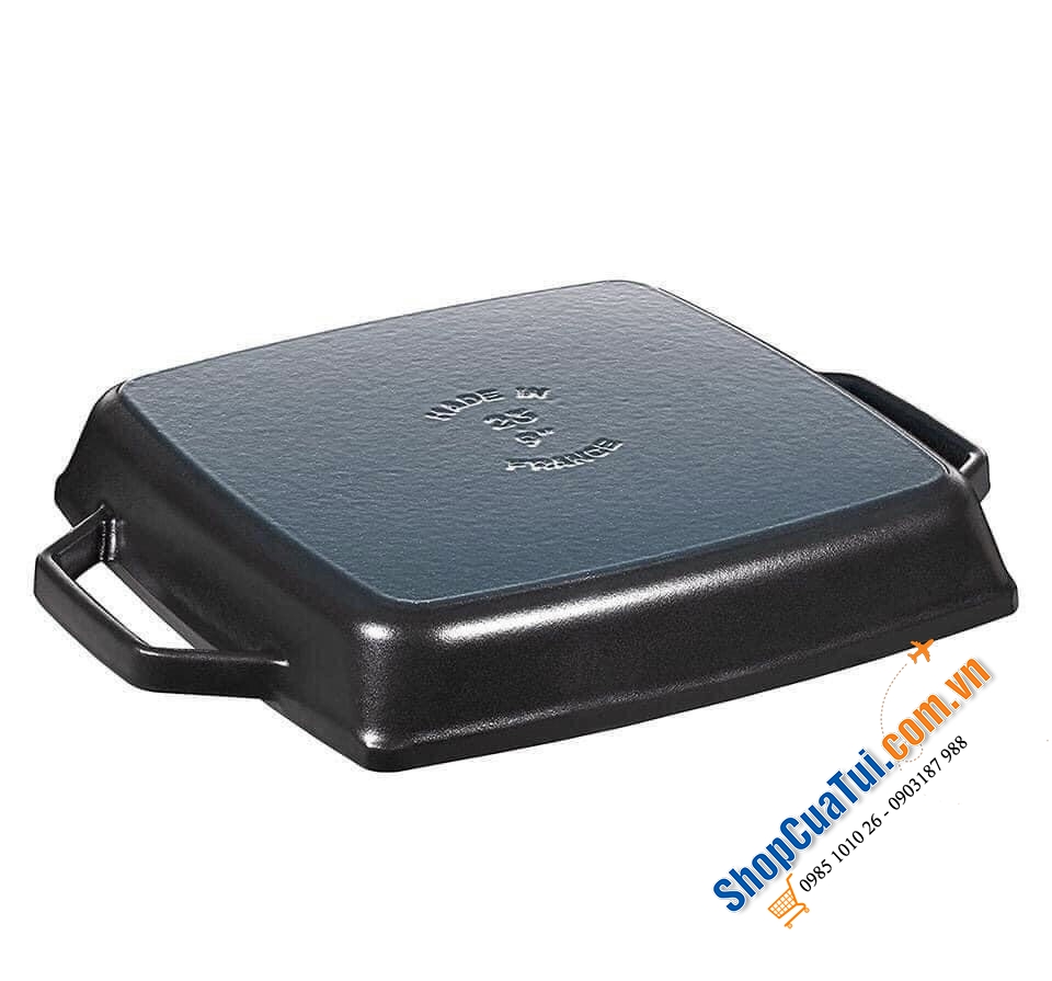 CHẢO GANG NƯỚNG VUÔNG 2 QUAI STAUB 23cm - Với thiết kế sang trọng, có thể đặt ngay trên bàn sau khi nấu