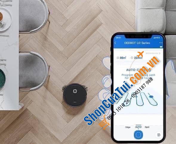 Robot hút bụi lau nhà Ecovacs Deebot U2 Pro - Bản Đức.