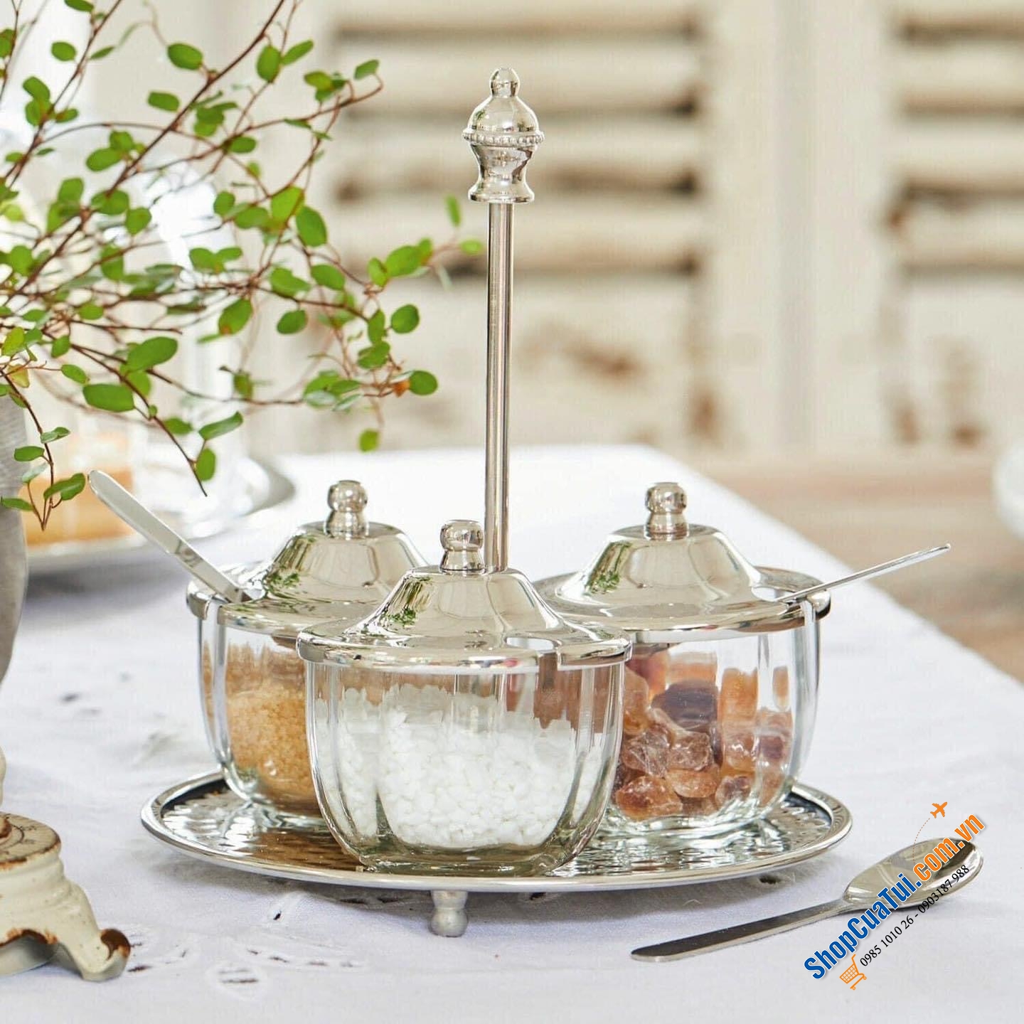 Sét đựng gia vị kèm khay Loberon.