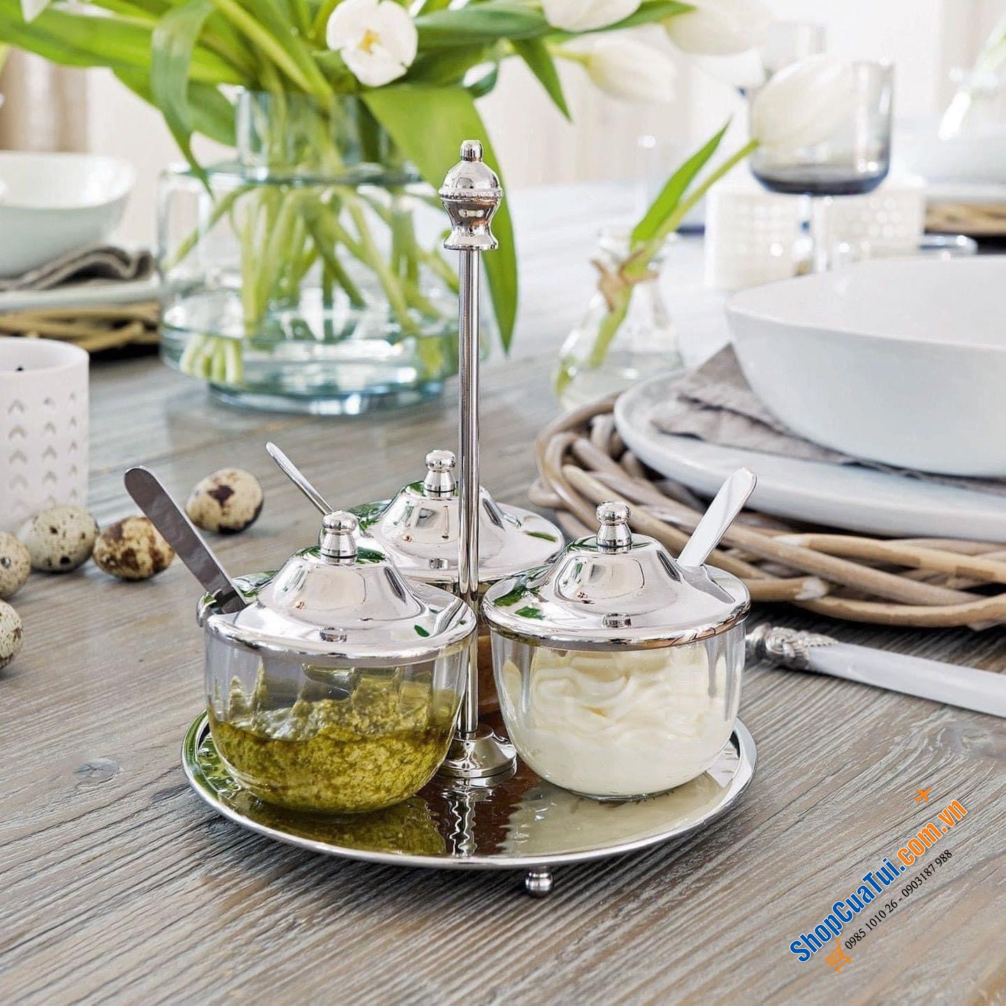 Sét đựng gia vị kèm khay Loberon.