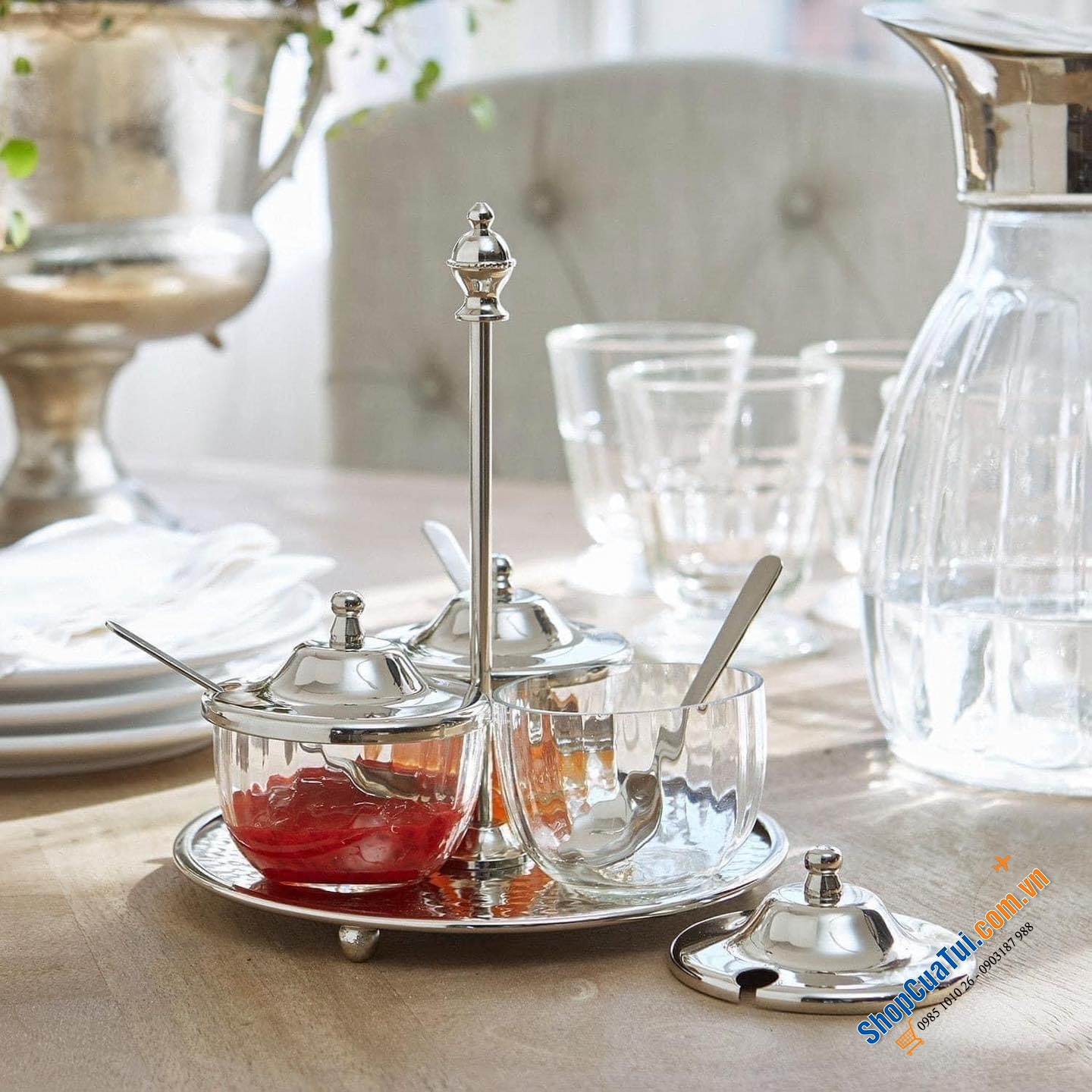 Sét đựng gia vị kèm khay Loberon.