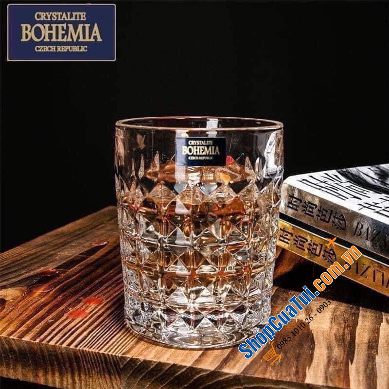 Bộ 6 ly thuỷ tinh pha lê Bohemia Diamond 230ml - Bộ cốc dòng kim cương Bohemia cao cấp