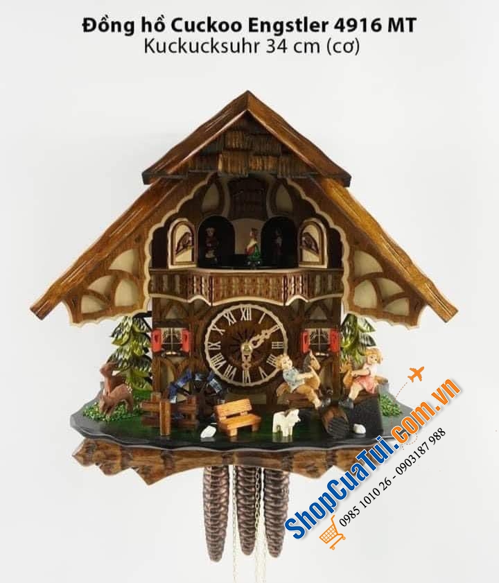 Đồng hồ Cuckoo Engstler 4916 MT Kuckucksuhr 34 cm (cơ) - Handmade in Germany