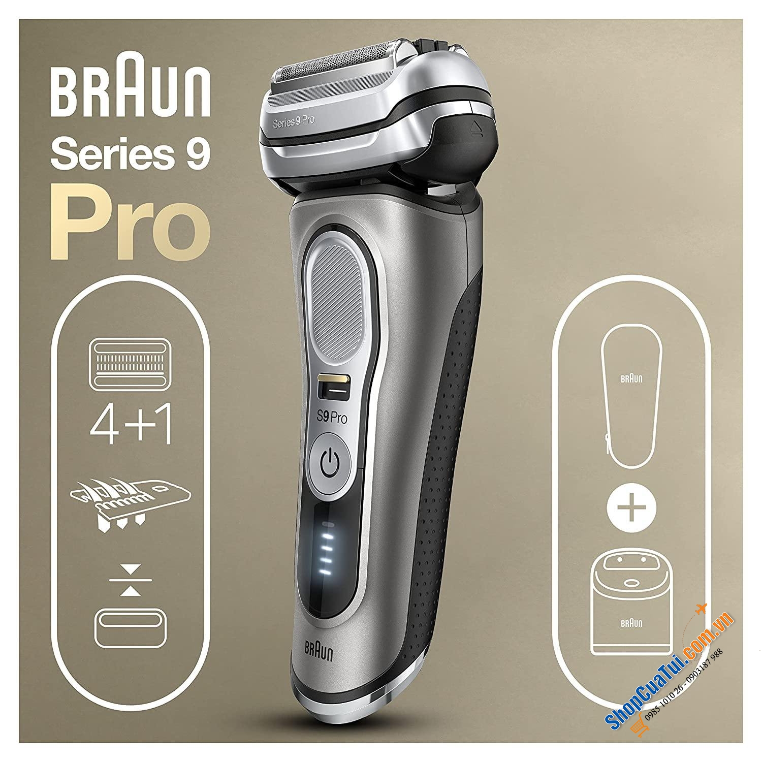 Máy cạo râu Braun series 9 Pro 9465CC - Made in Germany - được thiết kế để sử dụng trong hàng chục năm, không thấm nước và có thể được sử dụng với bọt, gel,...