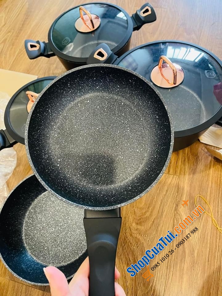 BỘ NỒI 10 CHI TIẾT BERLINGER HAUS - Màu đen.