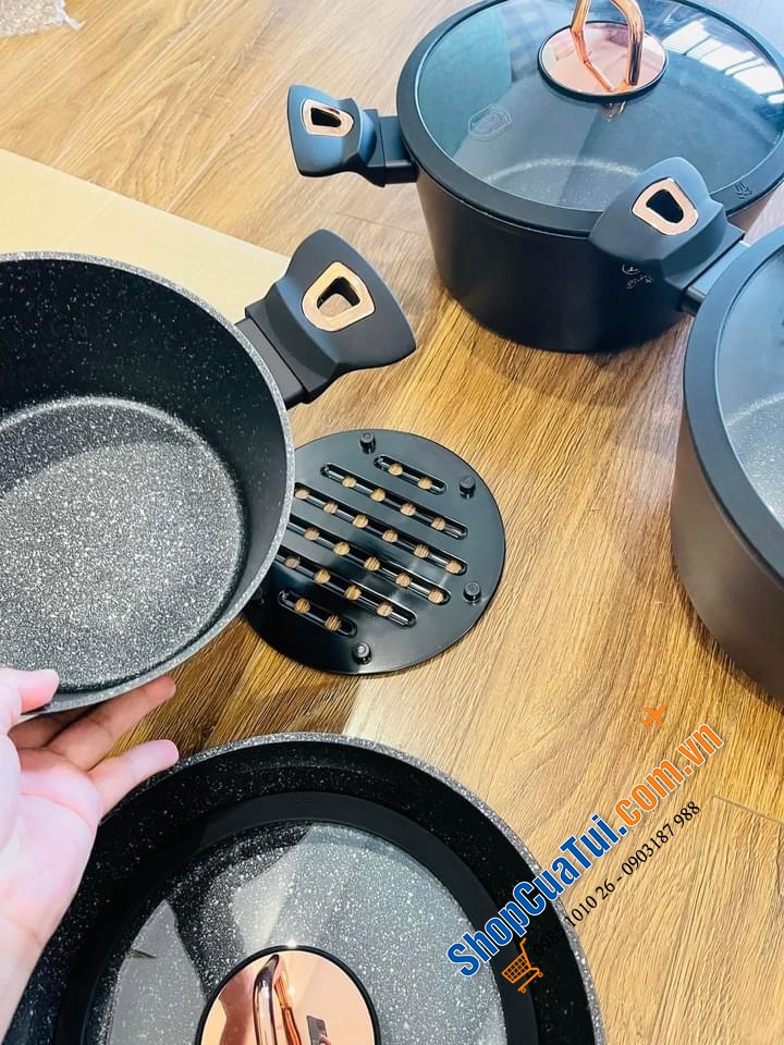 BỘ NỒI 10 CHI TIẾT BERLINGER HAUS - Màu đen.