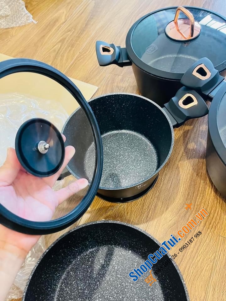 BỘ NỒI 10 CHI TIẾT BERLINGER HAUS - Màu đen.