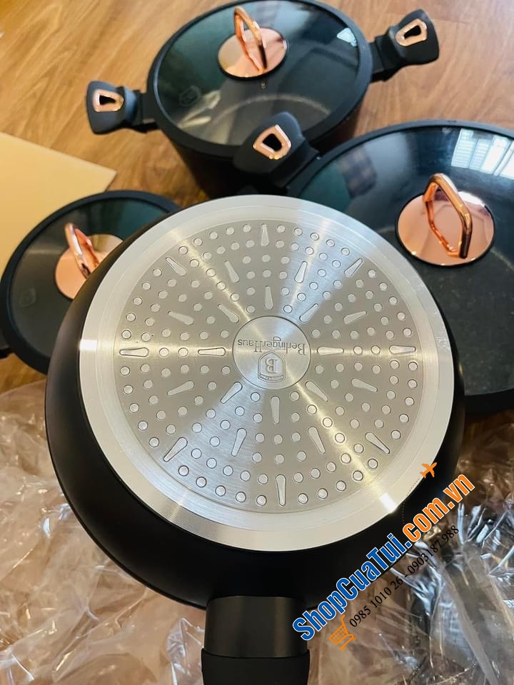 BỘ NỒI 10 CHI TIẾT BERLINGER HAUS - Màu đen.