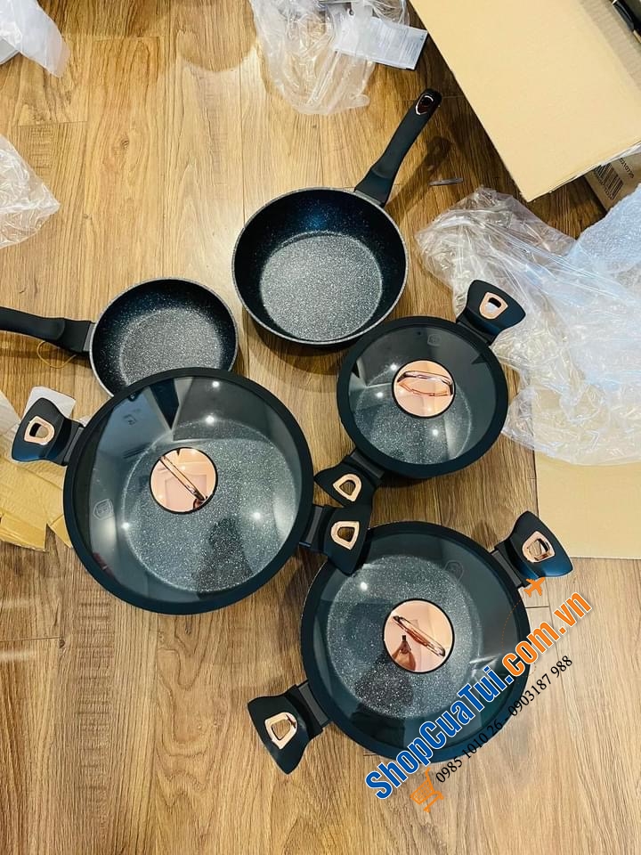 BỘ NỒI 10 CHI TIẾT BERLINGER HAUS - Màu đen.