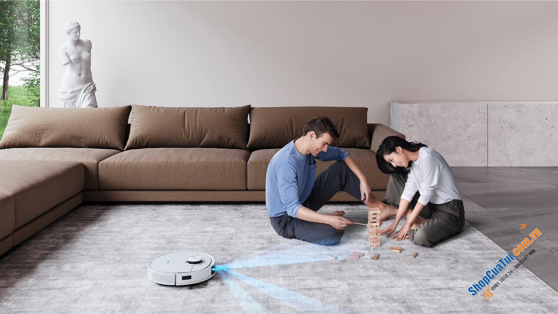 Ecovacs Deebot T9 plus ( bản quốc tế ) Robot hút bụi, lau nhà, tự động đổ rác