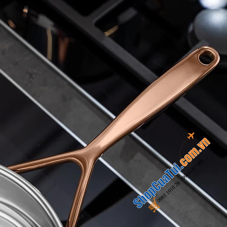 BỘ NỒI ZWILLING BELLASERA CAO CẤP 5 MÓN - tay cầm không nóng trong quá trình đun nấu và tay cầm nắp màu đen hoặc vàng hồng tạo điểm nhấn lộng lẫy