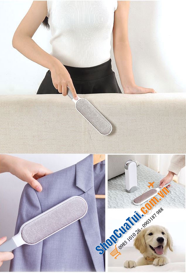 SET 2 CÂY CHẢI GIÚP LOẠI BỎ CÁC LỚP LÔNG XÙ BÁM DÍNH TRÊN QUẦN ÁO, GHẾ SOFA, GHẾ XE Ô TÔ... ĐẶC BIỆT LÀ LÔNG THÚ CƯNG.