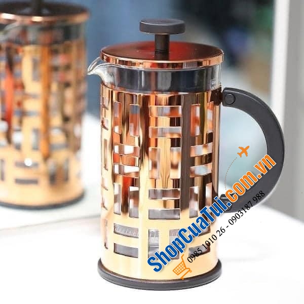 ẤM PHA CAFE KIỂU PHÁP BODUM MÀU VÀNG ĐỒNG 1L - MADE IN EU.