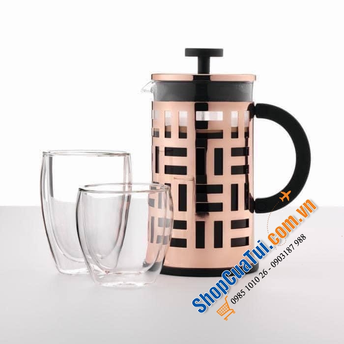 ẤM PHA CAFE KIỂU PHÁP BODUM MÀU VÀNG ĐỒNG 1L - MADE IN EU.