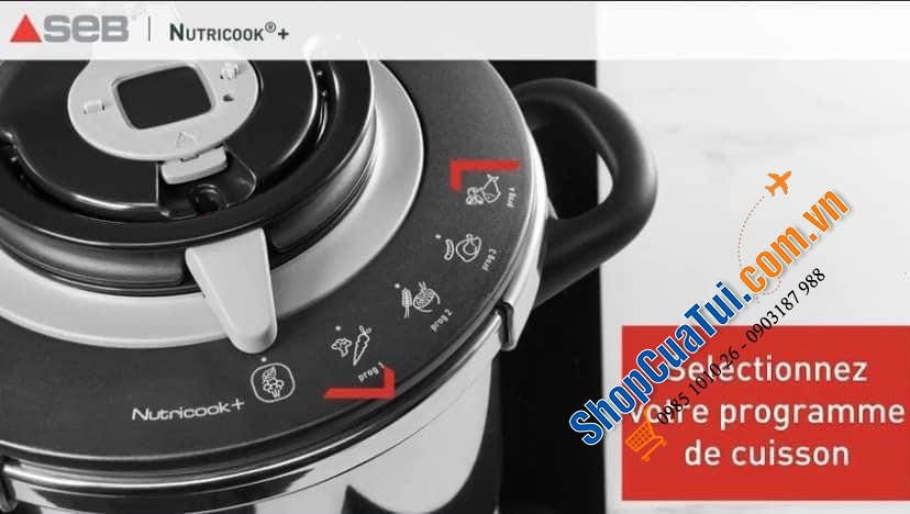 NỒI ÁP SUẤT ĐA NĂNG TEFAL P42207 NUTRICOOK® Schnellkochtopf 6L mit Vitaminkorb - Model mới 2022 Nồi Áp Suất Tefal P4220745 Nutricook 6L Kèm Giỏ Hấp