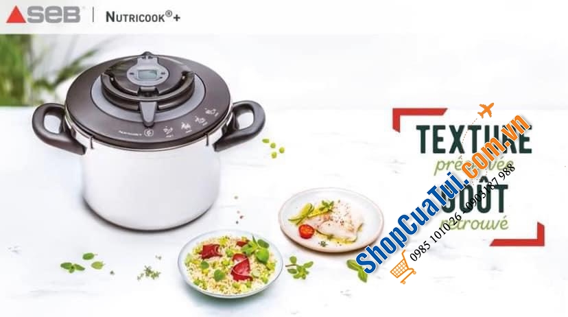 NỒI ÁP SUẤT ĐA NĂNG TEFAL P42207 NUTRICOOK® Schnellkochtopf 6L mit Vitaminkorb - Model mới 2022 Nồi Áp Suất Tefal P4220745 Nutricook 6L Kèm Giỏ Hấp