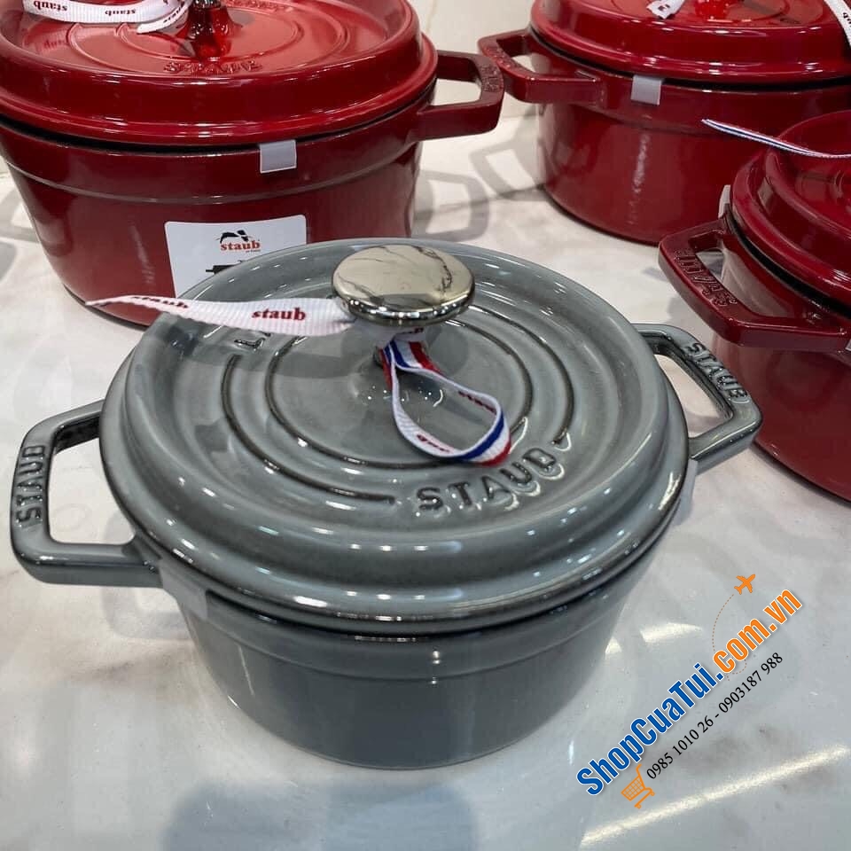 Nồi gang Staub màu xám 16cm - NỒI STAUB XÁM 16 CM - MADE IN FRANCE