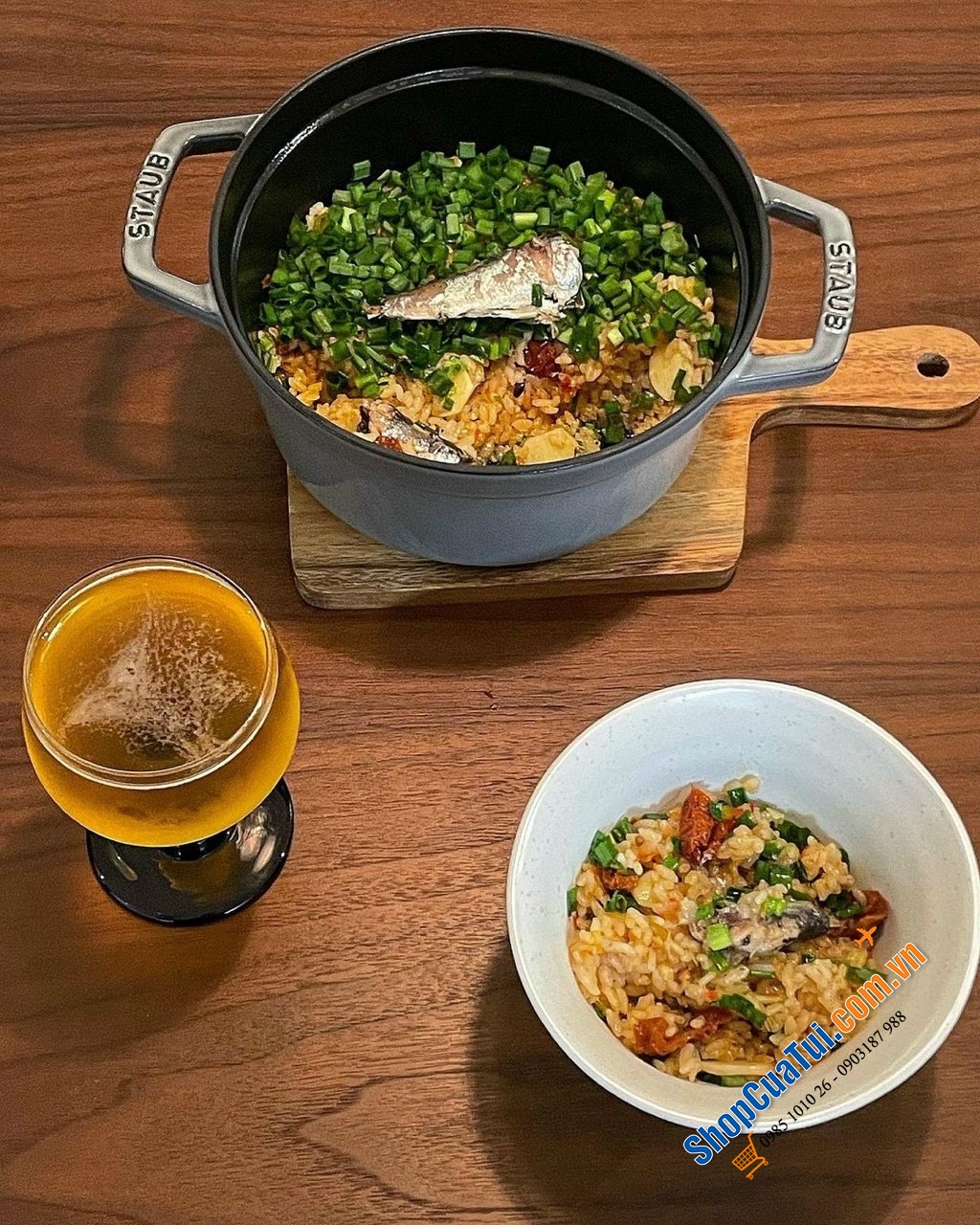Nồi gang Staub màu xám 16cm - NỒI STAUB XÁM 16 CM - MADE IN FRANCE
