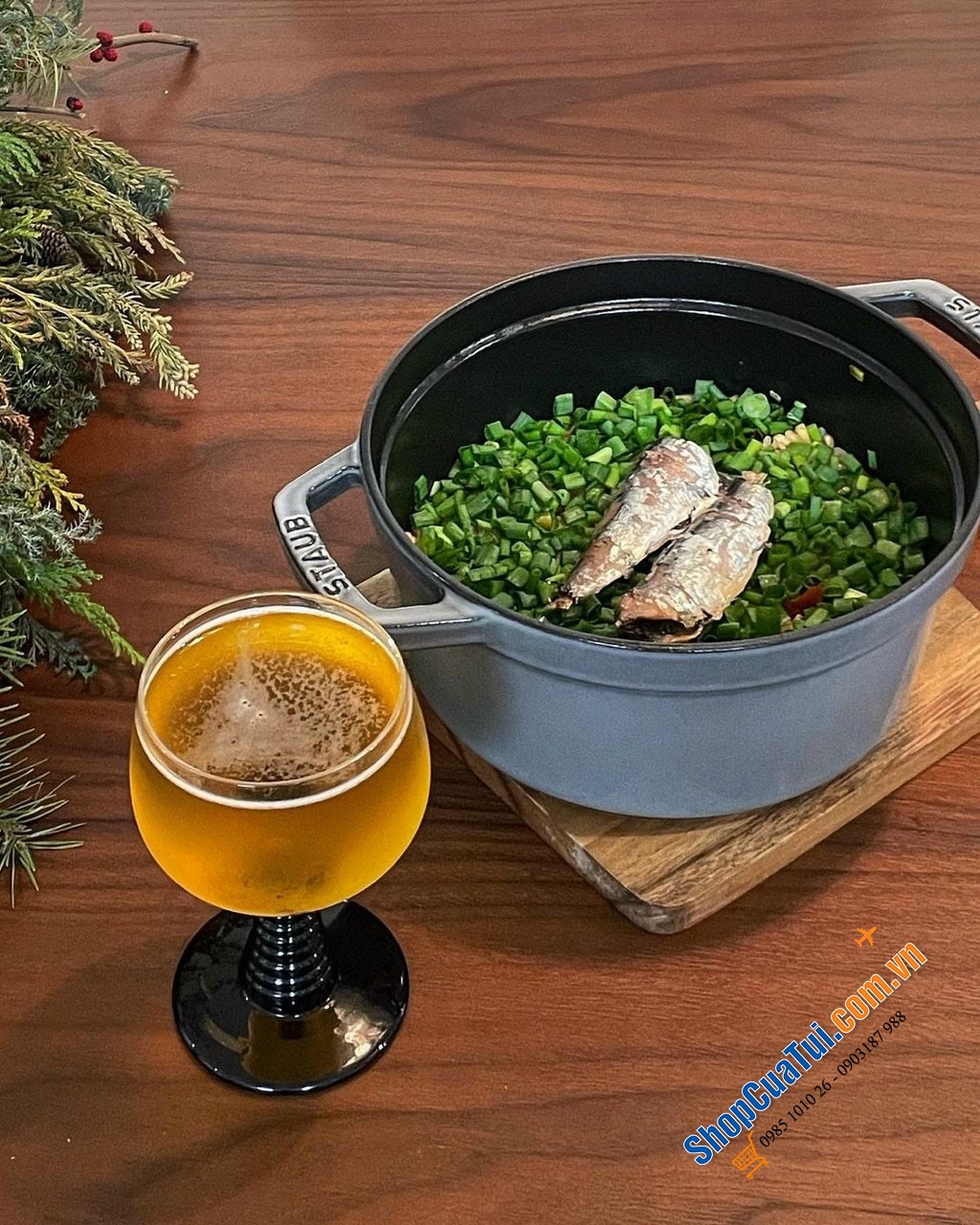 Nồi gang Staub màu xám 16cm - NỒI STAUB XÁM 16 CM - MADE IN FRANCE