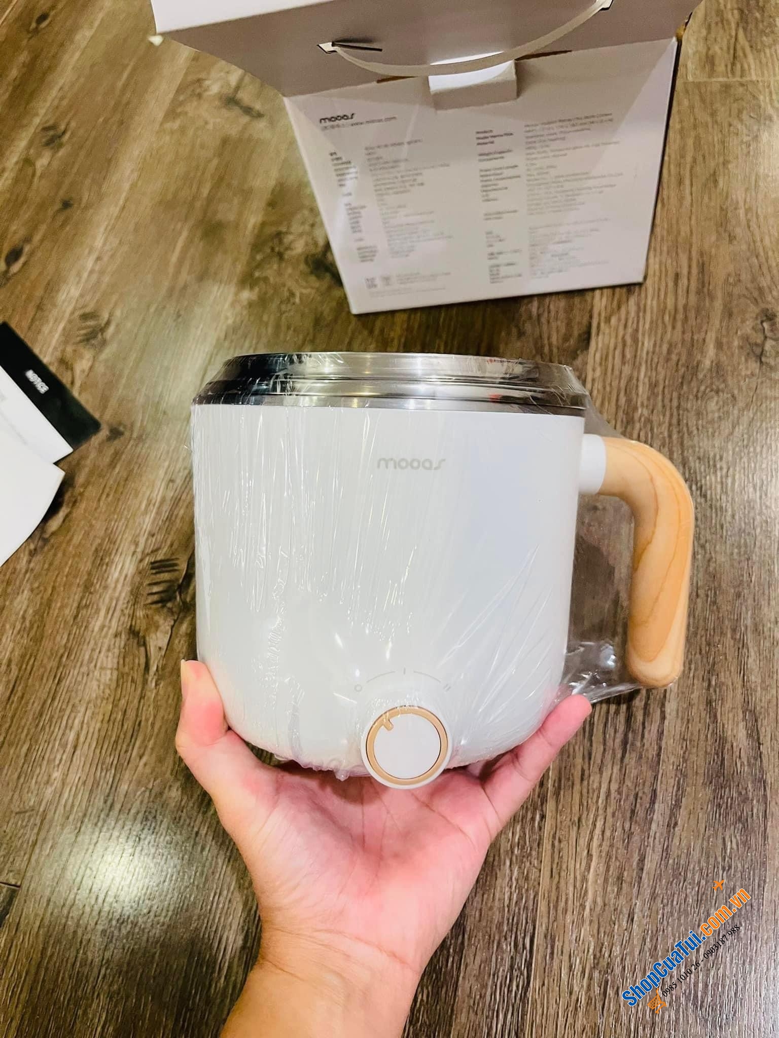 Nồi điện mini Mooas kèm giá hấp luộc trứng siêu tiện lợi (nội địa Hàn)
