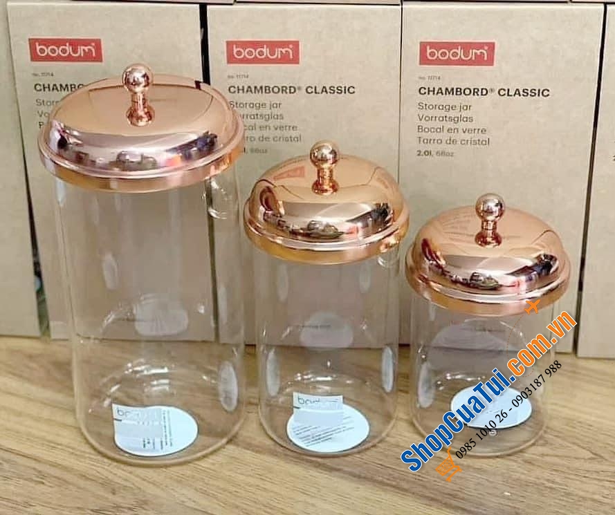 SÉT 3 HŨ ĐỰNG ĐỒ KHÔ BODUM kiểu dáng đẹp này có nắp đậy kín chân không, hiện đại, đảm bảo đồ bên trong được giữ mới hoàn toàn