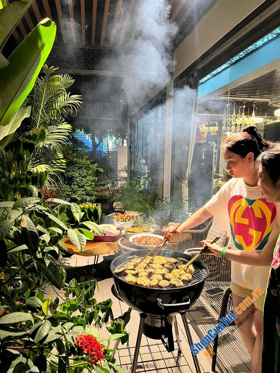 BẾP NƯỚNG THAN ngoài trời Napoleon nổi tiếng số 1 châu Âu - kt 112*59*70cm