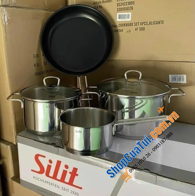 Bộ nồi SILIT ACHAT 4 món có chảo và quánh - bộ nồi quốc dân, được ưa thích nhất theo năm tháng