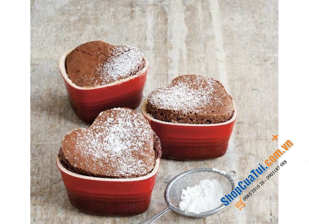 HŨ TIM LE CREUSET 11cm mầu đỏ xinh yêu