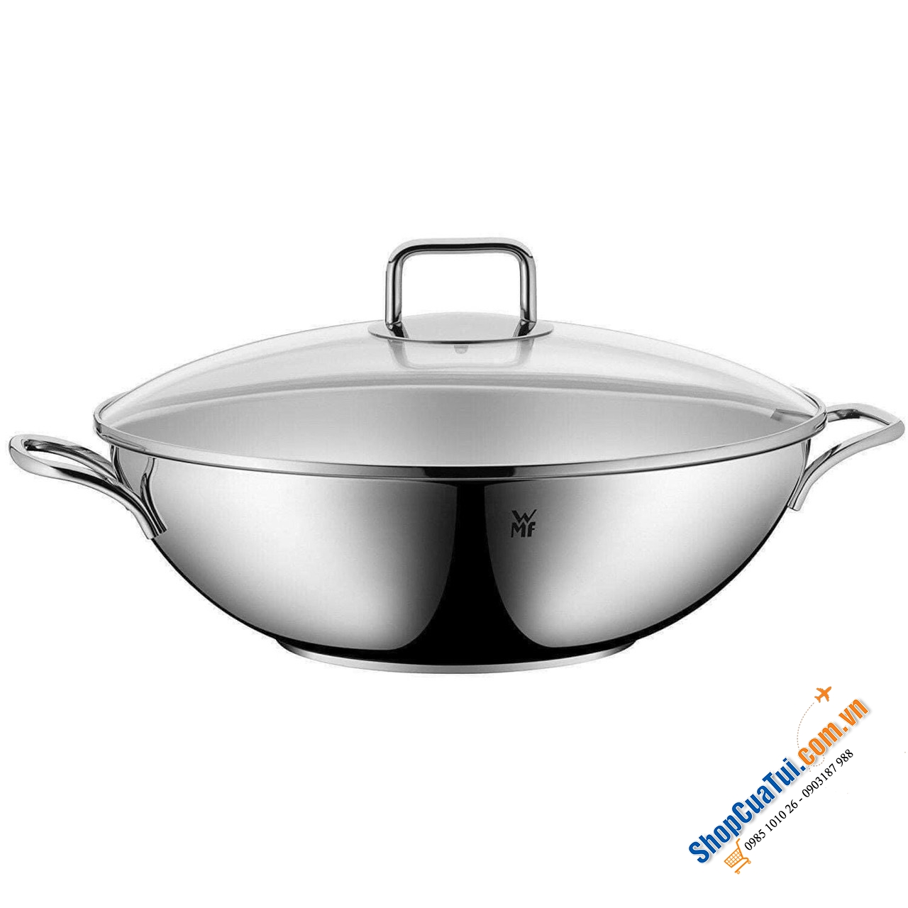 CHẢO XÀO WMF WOK 32CM VUNG KÍNH tha hồ chiên, xào, nấu, lẩu
