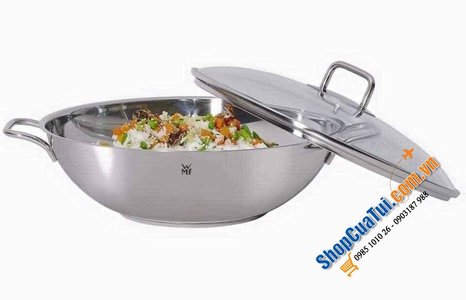 CHẢO XÀO WMF WOK 32CM VUNG KÍNH tha hồ chiên, xào, nấu, lẩu