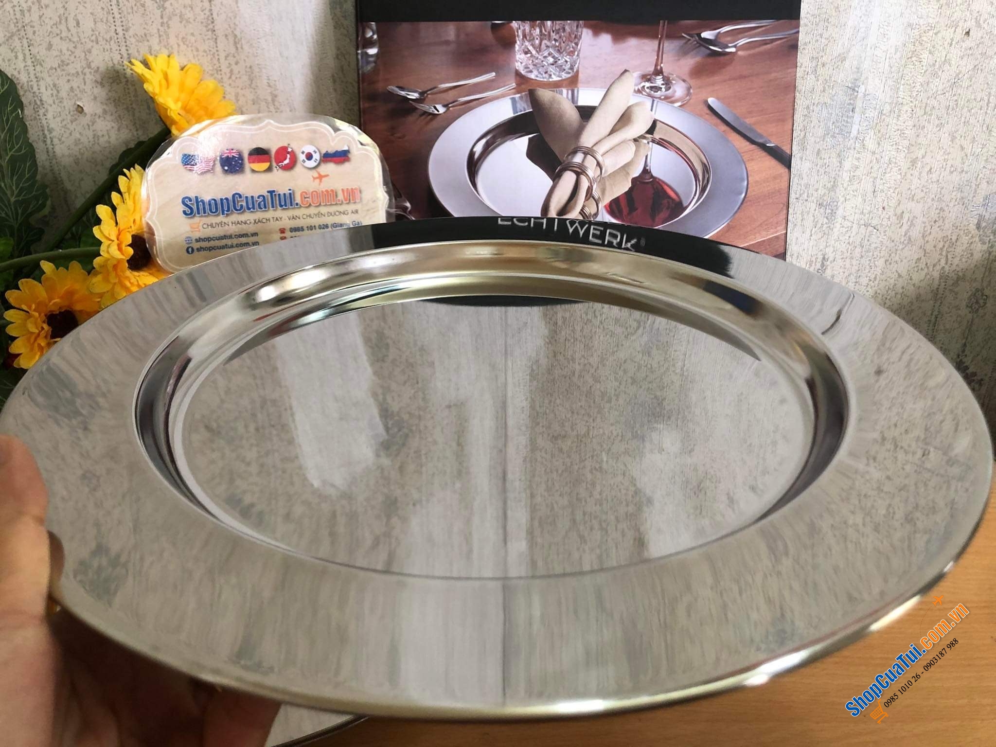 SET 2 ĐĨA INOX ECHTWERK 33 cm.