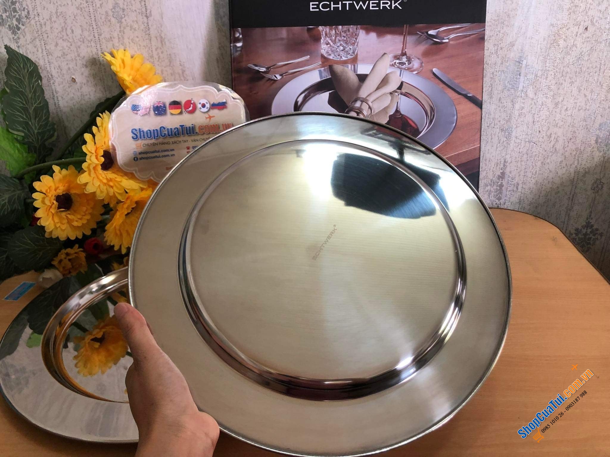 SET 2 ĐĨA INOX ECHTWERK 33 cm.