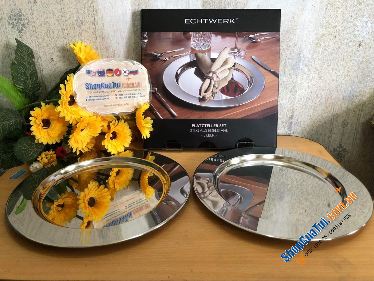 SET 2 ĐĨA INOX ECHTWERK 33 cm.