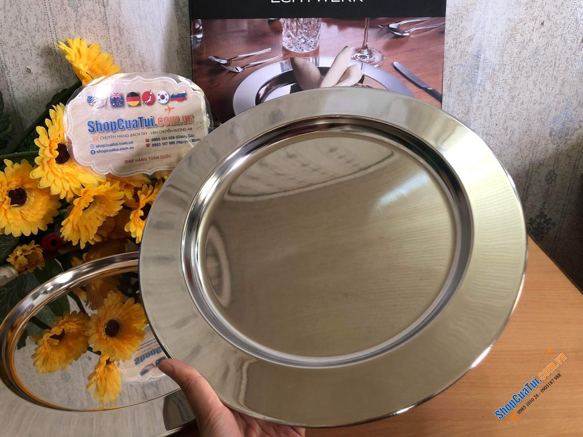 SET 2 ĐĨA INOX ECHTWERK 33 cm.