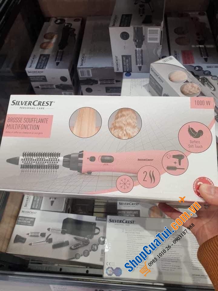 Lược Điện Đa Năng -  MÁY UỐN TÓC TẠO KIỂU SILVERCREST PROFI SWC 1000 D1 1000Watt - Sấy khô và tạo kiểu tóc chỉ trong một bước với 6 phụ kiện đi kèm