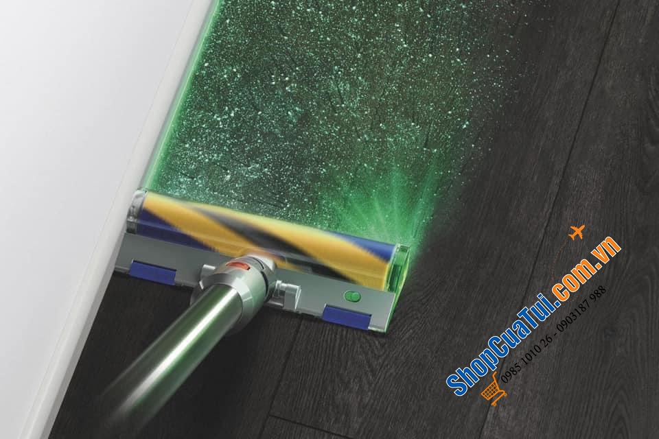 Hút bụi cầm tay Dyson V15 Detect - Công nghệ có đèn laser chiếu bụi, đo bụi để tự tăng giảm công suất hút - tăng thời gian sử dụng lên tới 60 phút