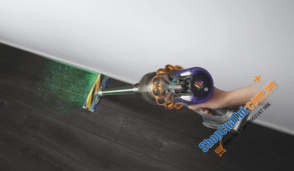 Hút bụi cầm tay Dyson V15 Detect - Công nghệ có đèn laser chiếu bụi, đo bụi để tự tăng giảm công suất hút - tăng thời gian sử dụng lên tới 60 phút