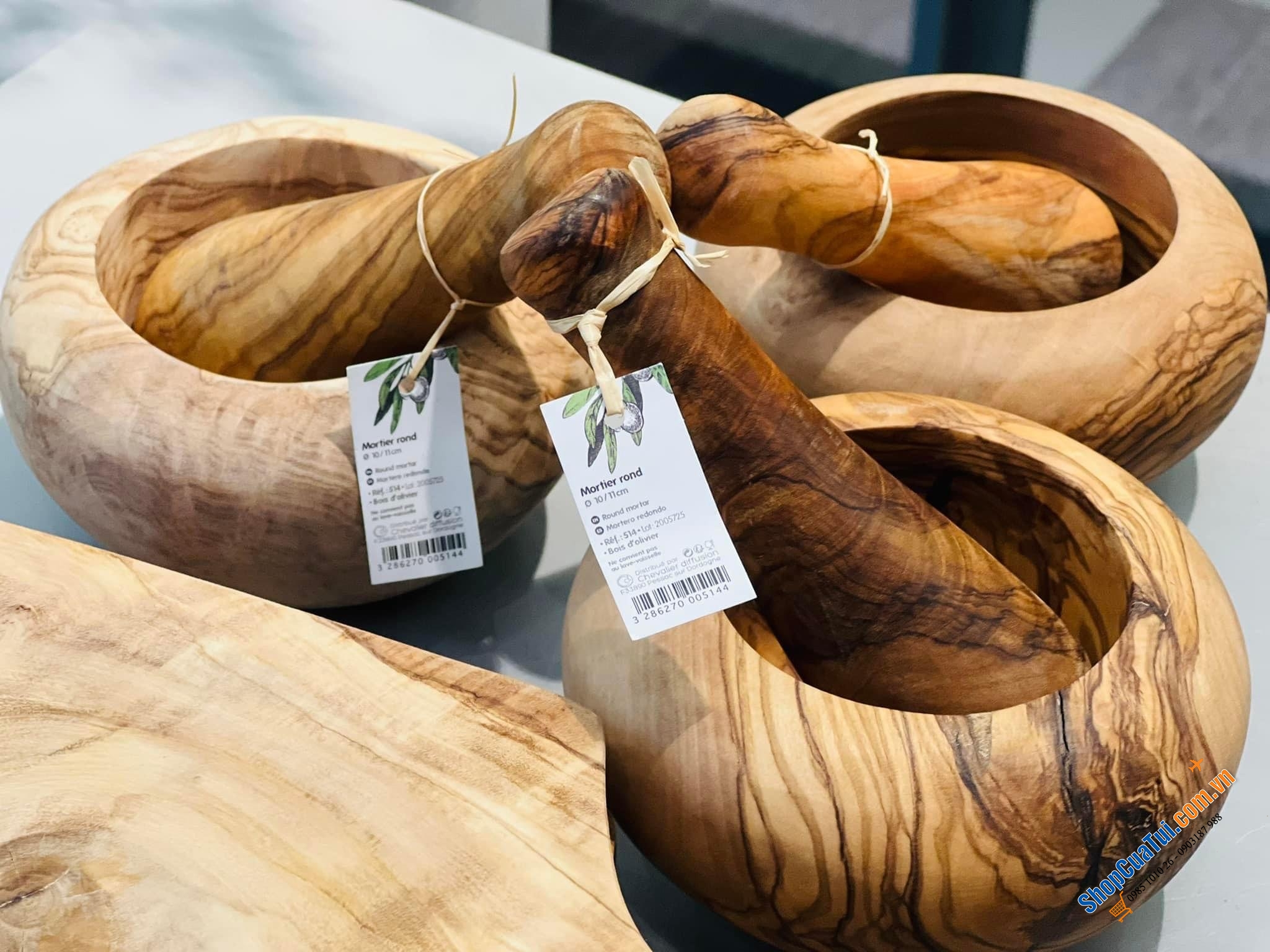 CHÀY CỐI MINI BẰNG GỖ CÂY OLIU.