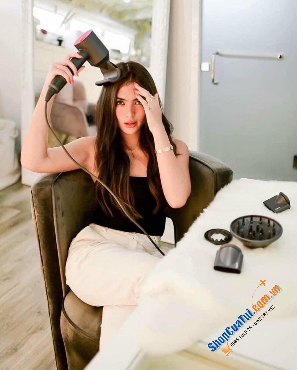 Máy sấy tóc Dyson Supersonic HD08 Hồng Fuchsia - cho mức gió siêu mạnh và giảm thời gian sấy khô tóc