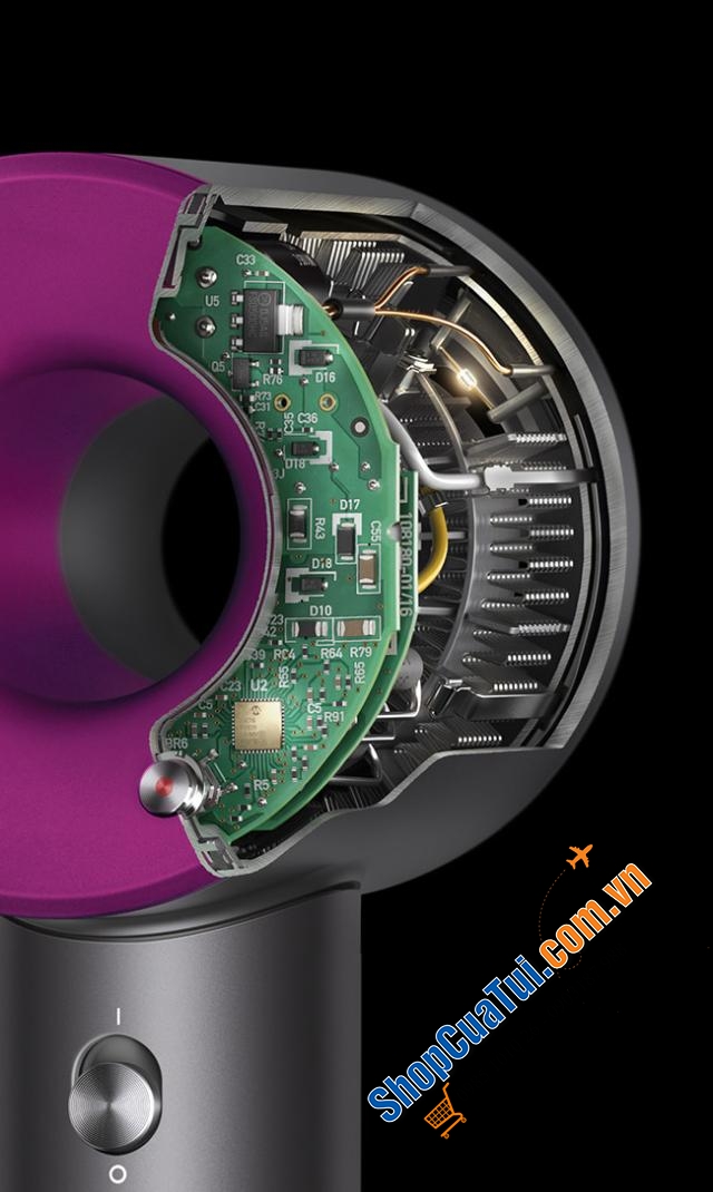 Máy sấy tóc Dyson Supersonic HD08 Hồng Fuchsia - cho mức gió siêu mạnh và giảm thời gian sấy khô tóc