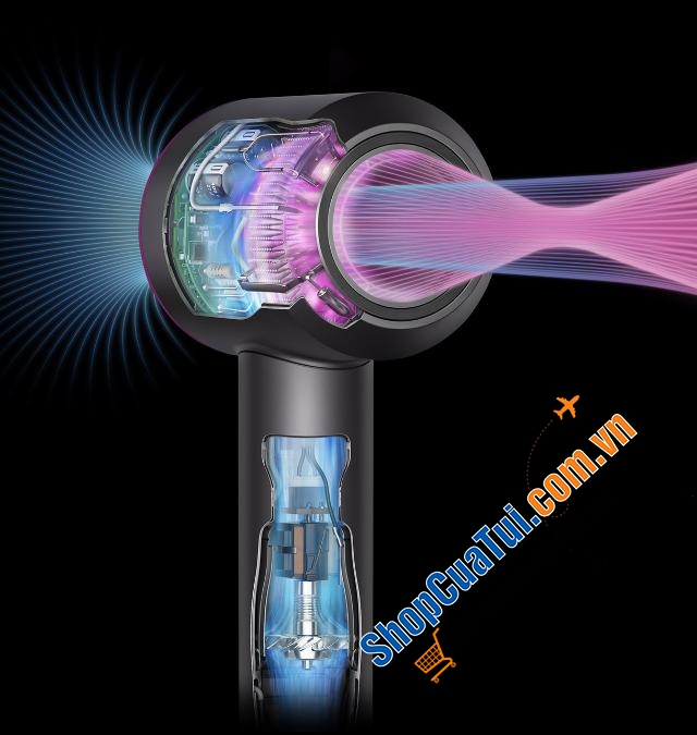 Máy sấy tóc Dyson Supersonic HD08 Hồng Fuchsia - cho mức gió siêu mạnh và giảm thời gian sấy khô tóc